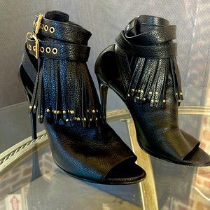 Burberry fringe strapped heels